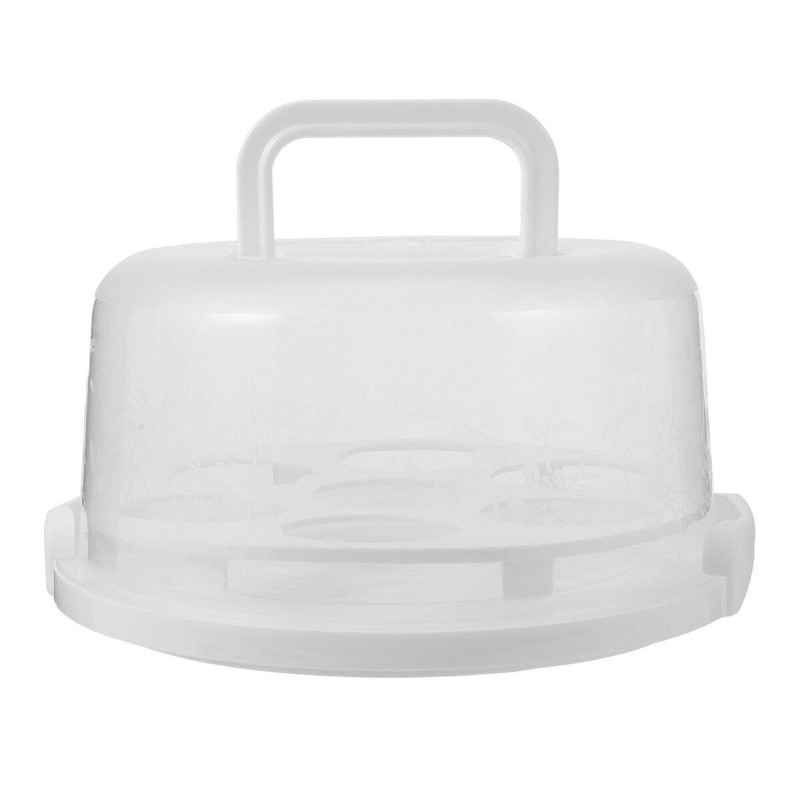 1pc Portable Cake Box Handheld Cake Packaging Food Storage Case Fresh Keeping Container with Lid (White)