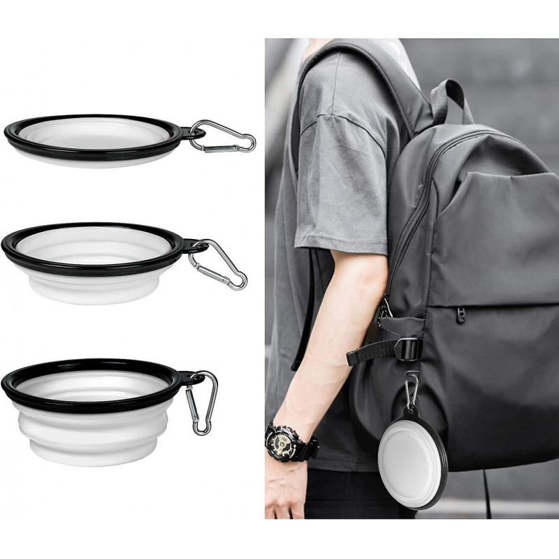 Travel Dog Water Bottle And Bowl, Acsergery Portable Pet Food Container 2-in-1 Gift