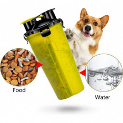 Travel Dog Water Bottle And Bowl, Acsergery Portable Pet Food Container 2-in-1 Gift Travel Dog Water Bottle And Bowl, Acsergery Portable Pet Food Container 2-in-1 Gift