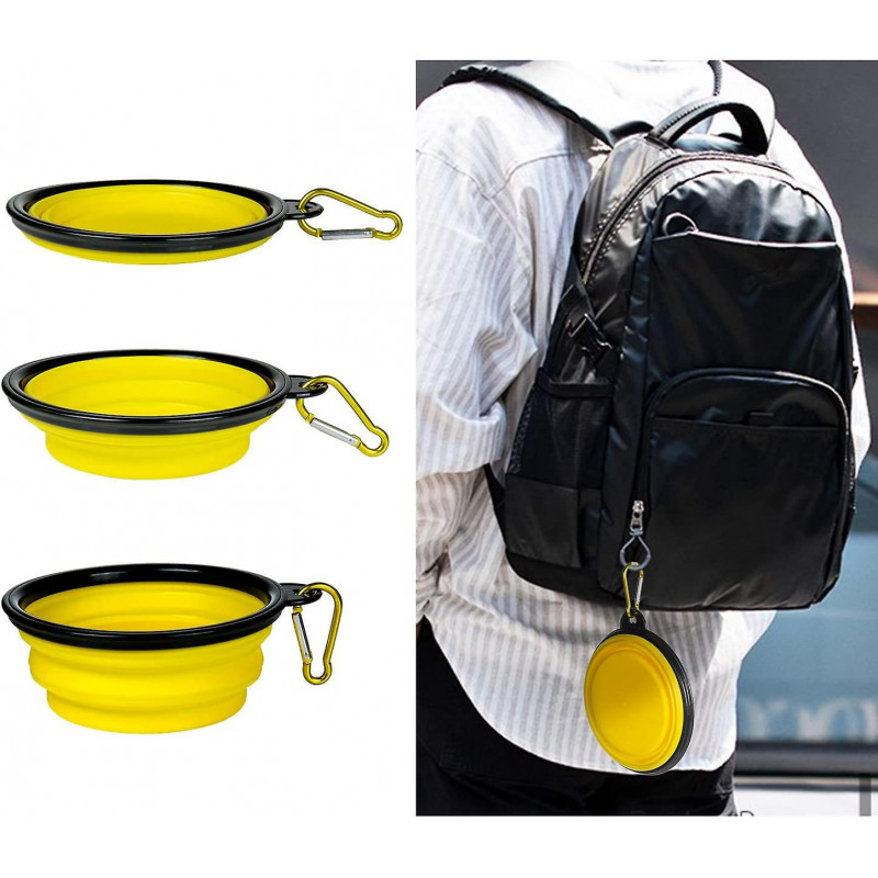 Travel Dog Water Bottle And Bowl, Acsergery Portable Pet Food Container 2-in-1 Gift