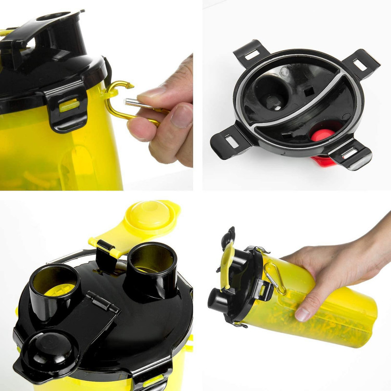 Travel Dog Water Bottle And Bowl, Acsergery Portable Pet Food Container 2-in-1 Gift