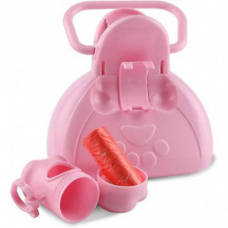 Pet Jaw Scoop Portable Dog Poop Scooper Sanitary Dog Waste Pick Up Dog Waste Cleaner Pooper Scooper Bags Included (pink)