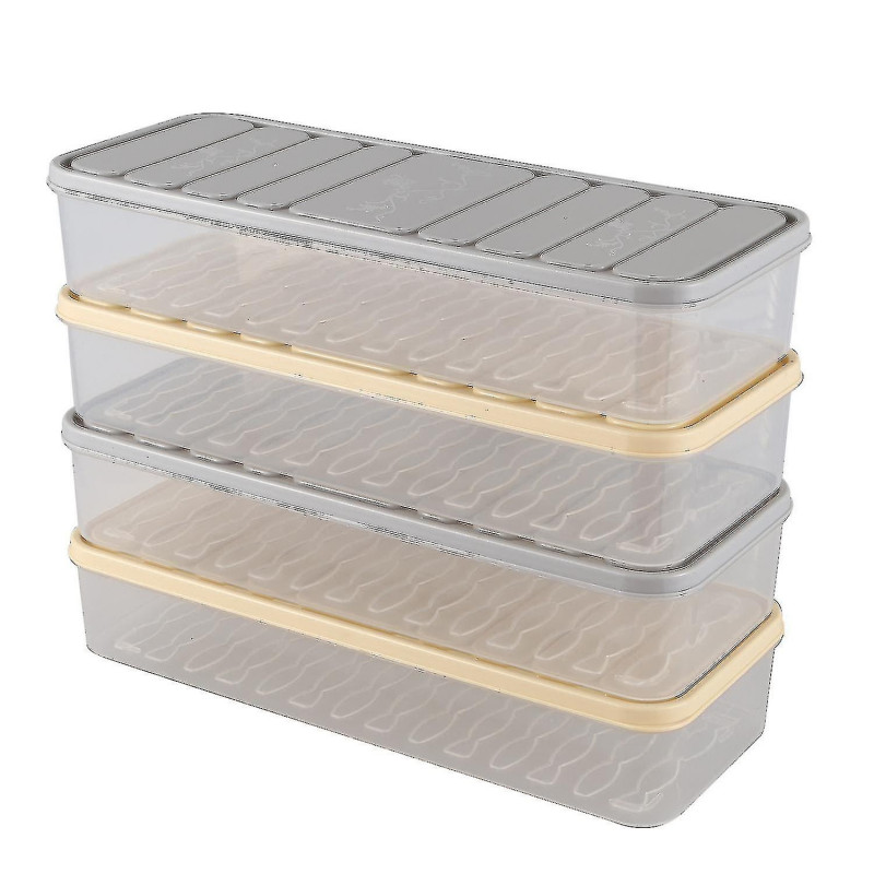 4 Pcs Set Réfrigérateur Conservation des aliments Boîte de stockage Congélateur en plastique Espace Saver [...]