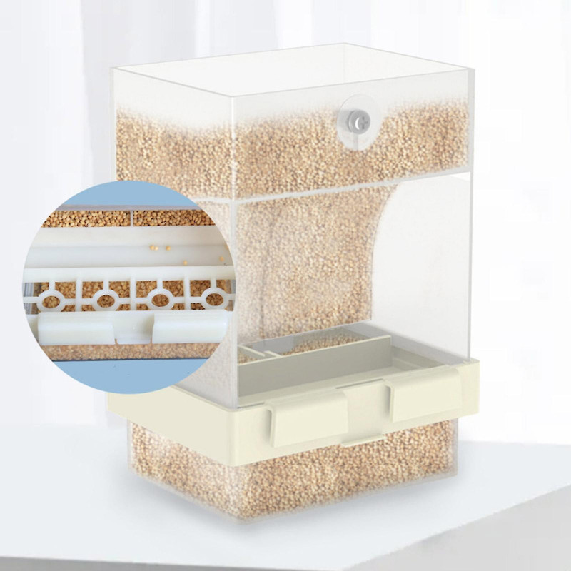 Bird Feeder For Cage Parakeet Automatic Food Dispenser No Mess Food Container