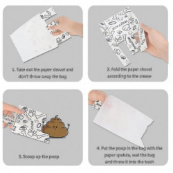 Nettoyant pour déchets de chien avec sac Portable Poop Scooper Jetable Cardboard Scoops