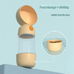 2 in 1 Portable Food Grade Material Dog Cat Travel Pet Water Cup Bottle with Food Dispenser C 2 in 1 Portable Food Grade Material Dog Cat Travel Pet Water Cup Bottle with Food Dispenser C