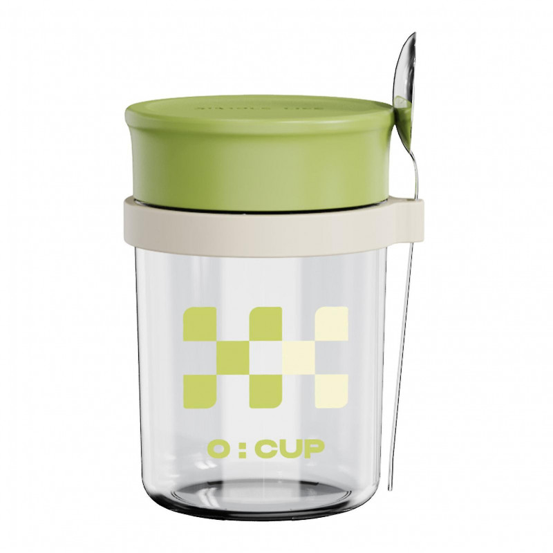 350ML Glass Overnight Oats Containers Vibrant Stackable Jars with Lids Spoon Healthy Food Storage Solution