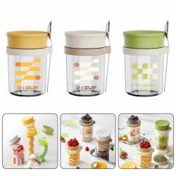 350ML Glass Overnight Oats Containers Vibrant Stackable Jars with Lids Spoon Healthy Food Storage Solution 350ML Glass Overnight Oats Containers Vibrant Stackable Jars with Lids Spoon Healthy Food Storage Solution