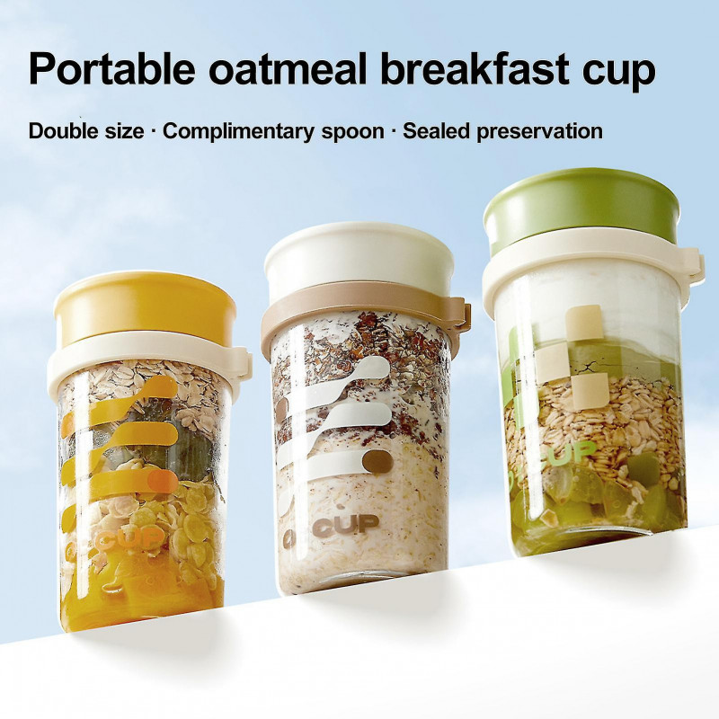 350ML Glass Overnight Oats Containers Vibrant Stackable Jars with Lids Spoon Healthy Food Storage Solution