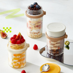 350ML Glass Overnight Oats Containers Vibrant Stackable Jars with Lids Spoon Healthy Food Storage Solution 350ML Glass Overnight Oats Containers Vibrant Stackable Jars with Lids Spoon Healthy Food Storage Solution