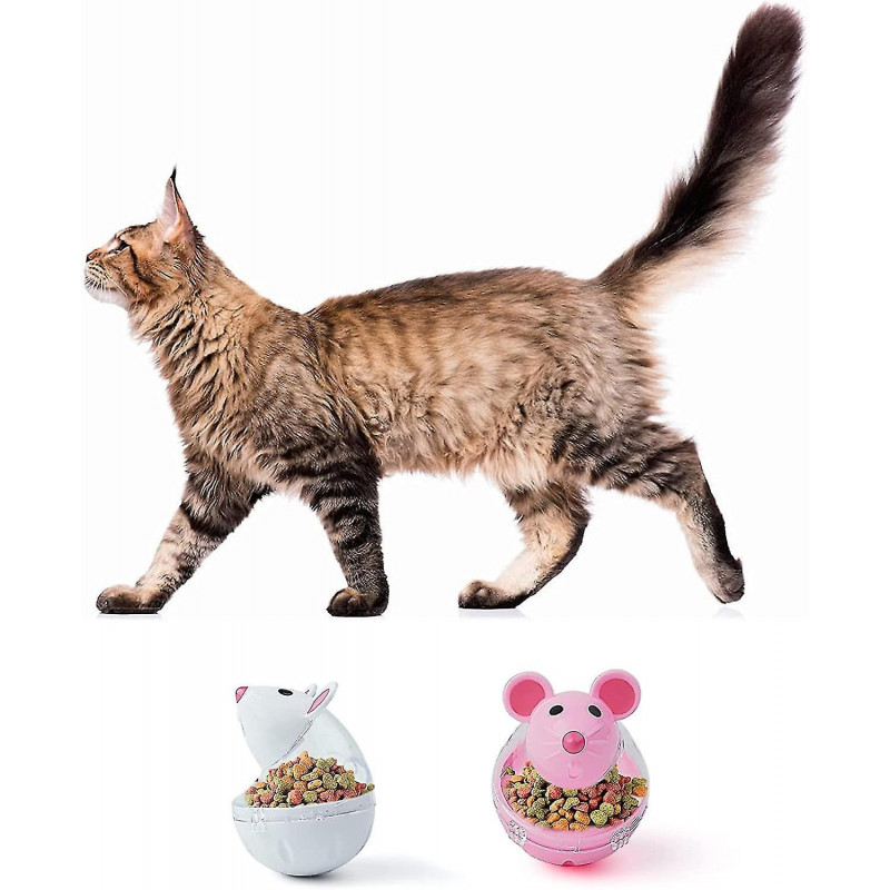 4 Pack Cat Food Dispenser Cat Treats Toys Feeder Toys for Interactive IQ Treats Training Mouse Shape