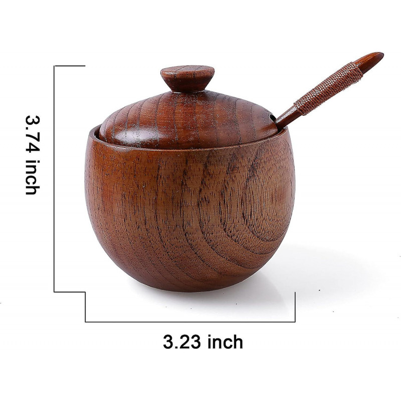 2-piece Set-wooden Salt Box Container Holder Spice Jar Seasoning Bowl Condiment Container Storage Box With Lid And [...]