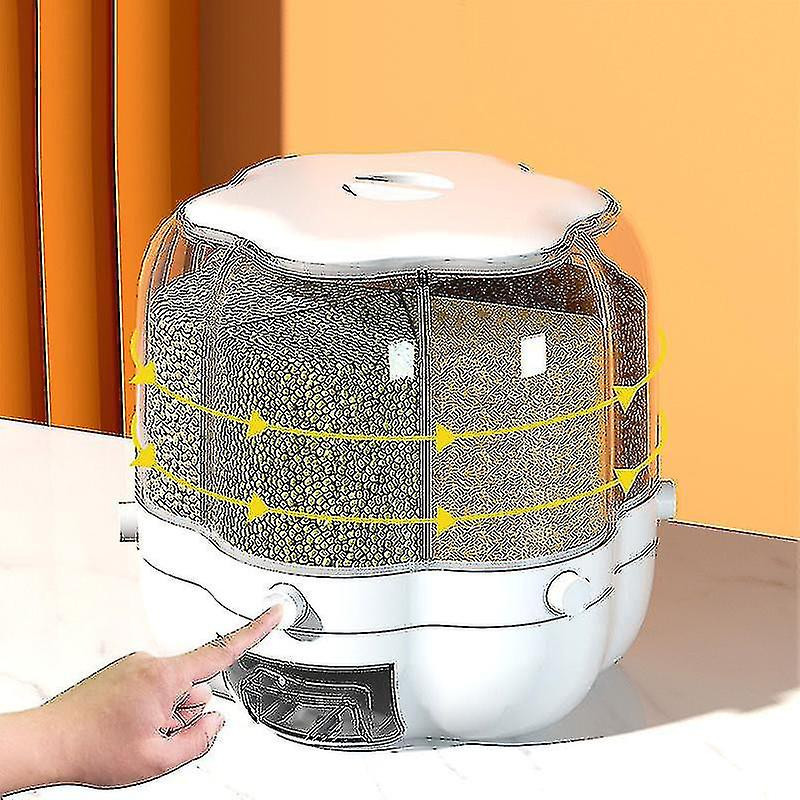 Separate Rice Bucket Rotating Grain Storage Box Household Insect-proof Moisture-proof Sealed Rice Storage Box