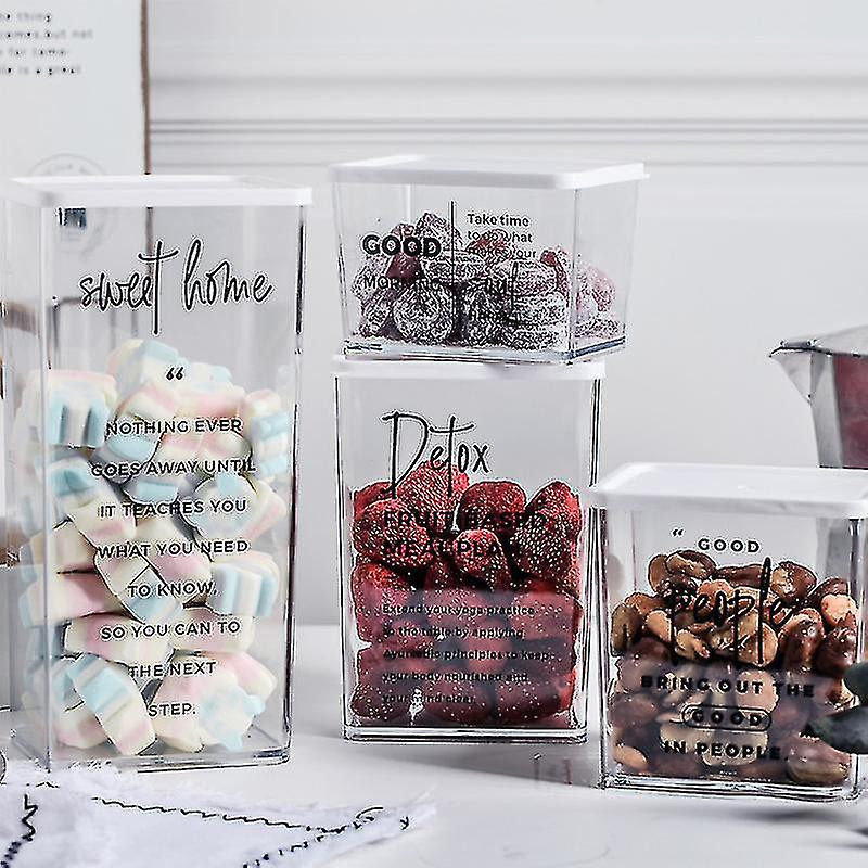 Storage Box With Lid Plastic Transparent Fresh-keeping Airtight Box Storage Jar For