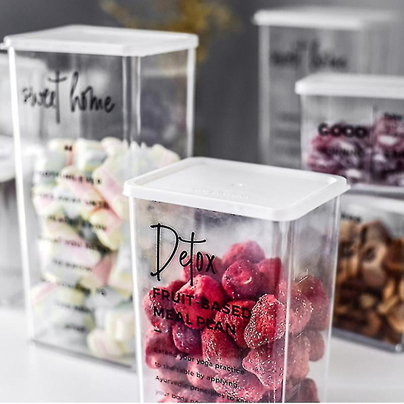 Storage Box With Lid Plastic Transparent Fresh-keeping Airtight Box Storage Jar For
