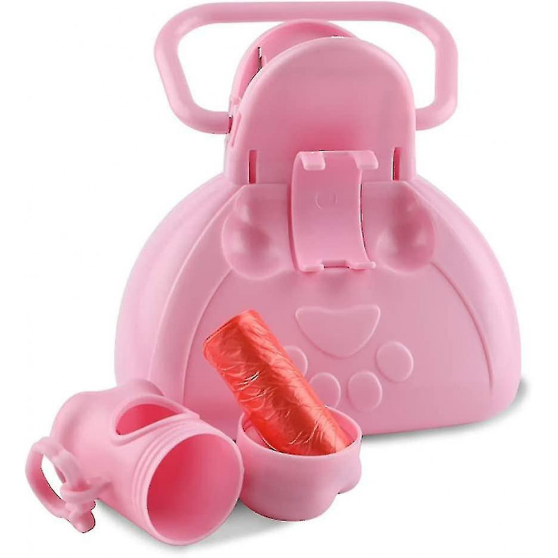 Pet Jaw Scoop Portable Dog Poop Scooper Sanitary Dog Waste Pick Up Dog Waste Cleaner Pooper Scooper Bags Included (pink)