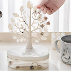 Jewellery Organizer European Leaf Shaped Transparent Base Multi-functional Secure Buckle Design Storage Box Jikaixiang Jewellery Organizer European Leaf Shaped Transparent Base Multi-functional Secure Buckle Design Storage Box Jikaixiang