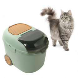 Pet Food Storage Cat Food Bucket Dry Transparent Lid Container For Dog Cyan Pet Food Storage Cat Food Bucket Dry Transparent Lid Container For Dog Cyan