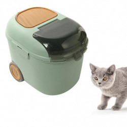 Pet Food Storage Cat Food Bucket Dry Transparent Lid Container For Dog Cyan Pet Food Storage Cat Food Bucket Dry Transparent Lid Container For Dog Cyan