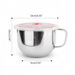 Stainless Steel Noodle Bowl With Lid Handle Leak-proof Food Container Rice Soup Stainless Steel Noodle Bowl With Lid Handle Leak-proof Food Container Rice Soup