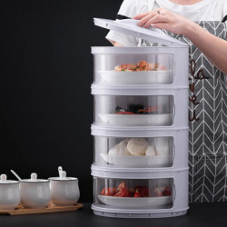 Kitchen Stackable Insulation Dust Proof Food Leftover Container With Lid Cover