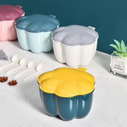 Creative Cat Paw Detachable 4 Grids Pressing Lid Seasoning Box With Spoons