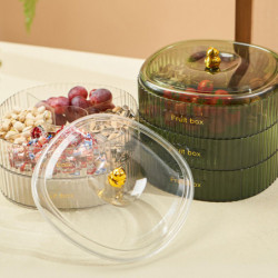 Simple Dry Fruit Tray with Multi-Grid Dust-proof Nuts Candys Container for Friends Party