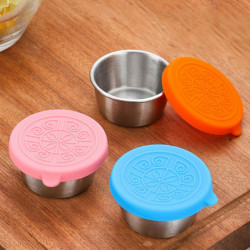 6pcs Food Containers Silicone Lids Food Grade Small Dipping Sauce Cups Lids For Picnics Barbecues Parties Use