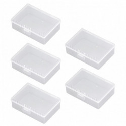 5Pcs Small Plastic Container Multifunctional Organizing Clear Transparent Storage Box Waterproof for Crafts Jewelry Puff