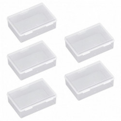5Pcs Small Plastic Container Multifunctional Organizing Clear Transparent Storage Box Waterproof for Crafts Jewelry Puff