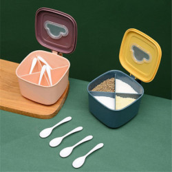 Spice Box Combination Multi-Grid Seasoning Kit Storage Boxes Dust-proof Containers Moisture-proof Jars Kitchen [...]