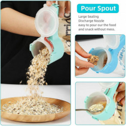 Bag Sealing Clips Food Storage Clamps With Plastic Pour Spout For Snack Cereal Pet Food 4 Pack (4, Multi-color)