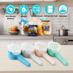 Bag Sealing Clips Food Storage Clamps With Plastic Pour Spout For Snack Cereal Pet Food 4 Pack (4, Multi-color)