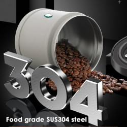 750ml/1100ml Sealed Jar Anti-oxidation Freshness-keeping Stainless Steel Pressed Vacuuming Coffee Be