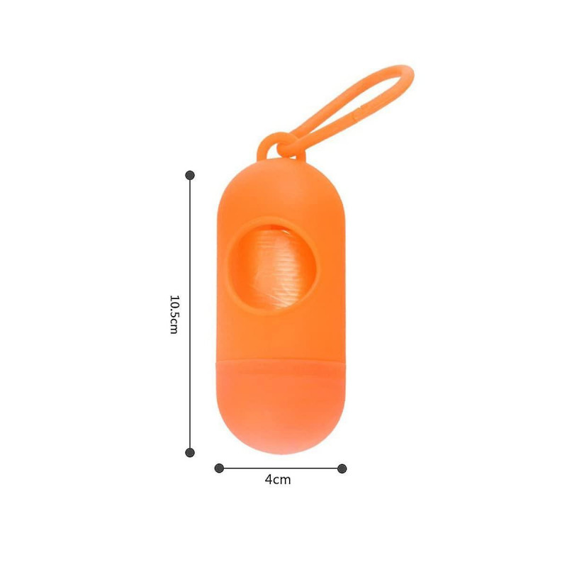 2pcs Dog Poo Bags Distributeur Pet Feces Bag Holder (Noir, Orange)