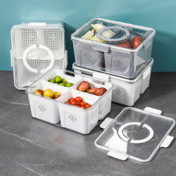 Fridge Organizer Storage Box with Clear Lid Food Grade BPA Free Large Capacity Stackable Vegetable R