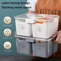 Fridge Organizer Storage Box with Clear Lid Food Grade BPA Free Large Capacity Stackable Vegetable R
