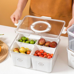 Fridge Organizer Storage Box with Clear Lid Food Grade BPA Free Large Capacity Stackable Vegetable R
