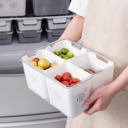 Fridge Organizer Storage Box with Clear Lid Food Grade BPA Free Large Capacity Stackable Vegetable R