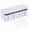 Seasoning Box with Spoon Ergonomic Handle Waterproof 3/4 Grids Condiment Container Countertop Organi Seasoning Box with Spoon Ergonomic Handle Waterproof 3/4 Grids Condiment Container Countertop Organi