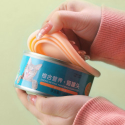 ZHOUBA 6.5/7.5/8.5cm Cat Canned Lid Fresh-keeping Cover Air Isolation Reusable Pet Food Can Cover