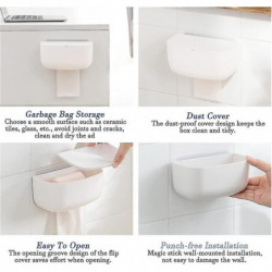 New - Wall Mounted Grocery Bag Dispenser, Plastic Bag Storage Box, Garbage Bag Organizer Dispens