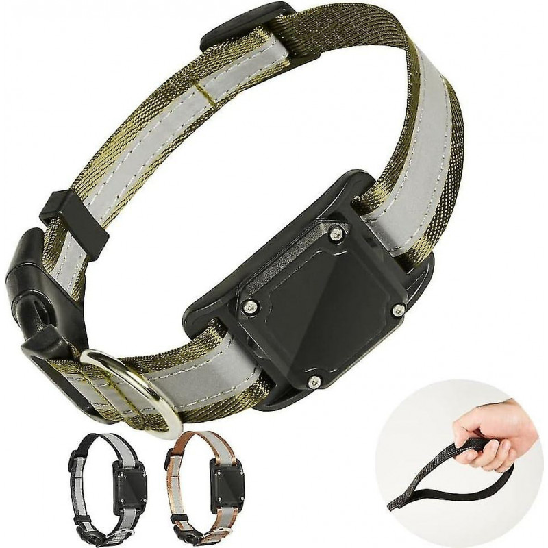 Collier de suivi de chien réfléchissant réglable avec Airtag Waterproof Holder Case