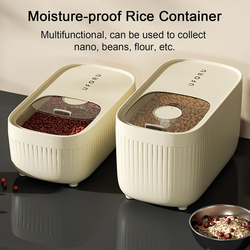 Rice Container Clear Visible Lid Large Capacity Airtight Flour Bean Cereal Grain Food Storage Box Ho Rice Container Clear Visible Lid Large Capacity Airtight Flour Bean Cereal Grain Food Storage Box Ho