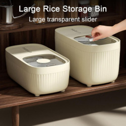 Rice Container Clear Visible Lid Large Capacity Airtight Flour Bean Cereal Grain Food Storage Box Ho