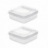 2pcs Cheese Storage Box Organizer Container Flip Lid Fresh Keeping Leak Proof 2pcs Cheese Storage Box Organizer Container Flip Lid Fresh Keeping Leak Proof
