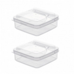 2pcs Cheese Storage Box Organizer Container Flip Lid Fresh Keeping Leak Proof 2pcs Cheese Storage Box Organizer Container Flip Lid Fresh Keeping Leak Proof