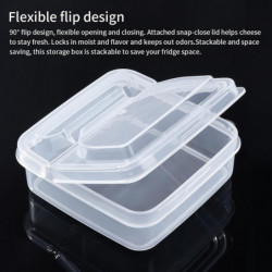 2pcs Cheese Storage Box Organizer Container Flip Lid Fresh Keeping Leak Proof 2pcs Cheese Storage Box Organizer Container Flip Lid Fresh Keeping Leak Proof
