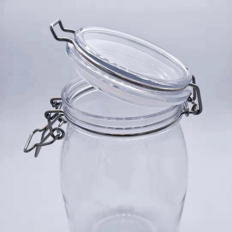 Pot de stockage en plastique 1650ml avec couvercle étanche hermétique farine de cuisine pâtes épices s