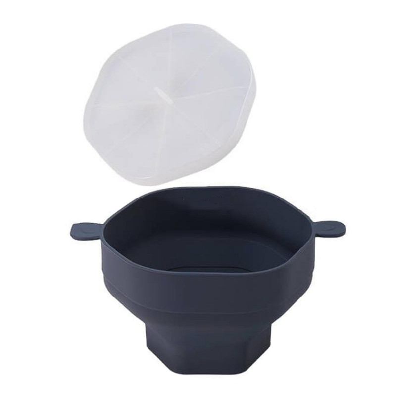 1 Set Popcorn Bowl Food Grade Foldable Large Capacity Popcorn Bucket with Lid Kitchen Supplies